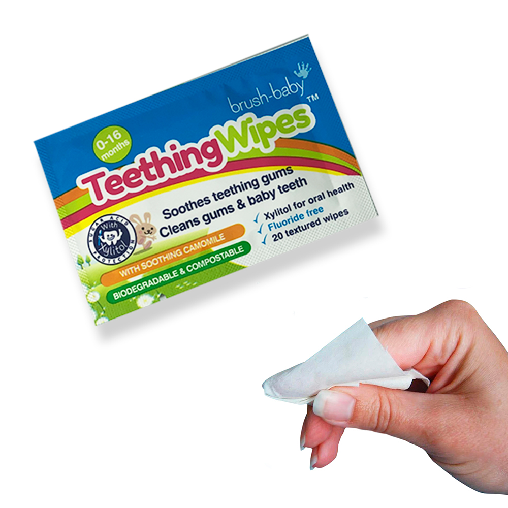 Brush Baby - Салфетки д/полости рта с ксилитолом Dental Wipes НОВАЯ (20 шт в упак)
