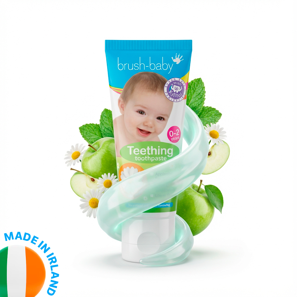Brush-Baby Applemint паста для прорезывающихся зубов, 0-2 года, 50 мл, яблоко/мята