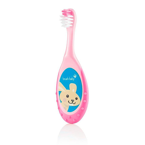 NEW Brush Baby - Щетка зубная детская (0 - 3 лет) FlossBrush (розовая)