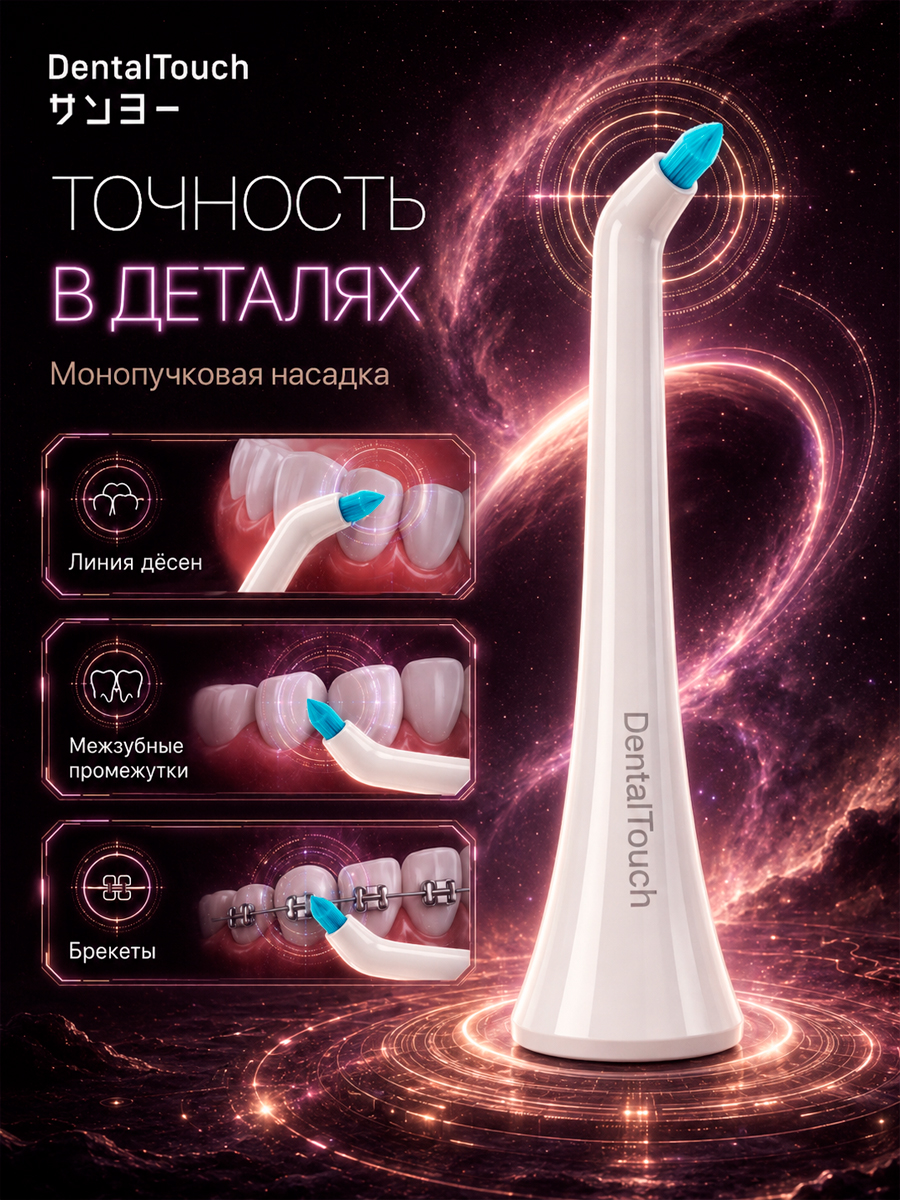 Электрическая зубная щетка ТМ “DentalTouch” с сенсорным управлением, белая