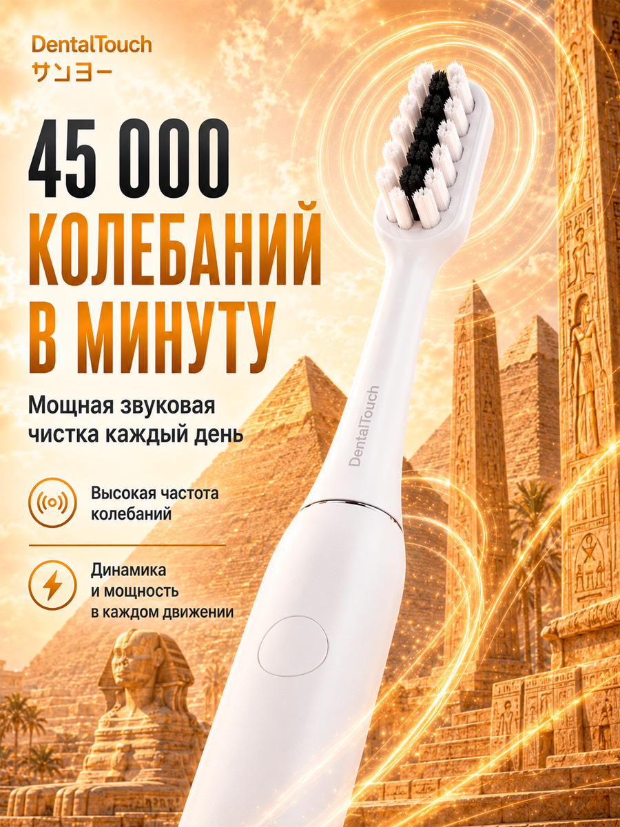 Электрическая зубная щетка ТМ “DentalTouch”, белая