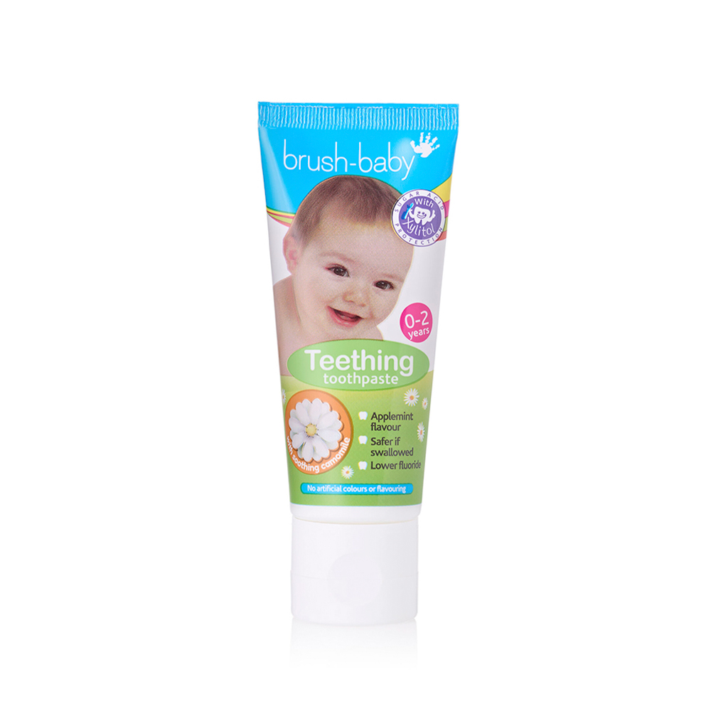 Brush-Baby Applemint паста для прорезывающихся зубов, 0-2 года, 50 мл, яблоко/мята