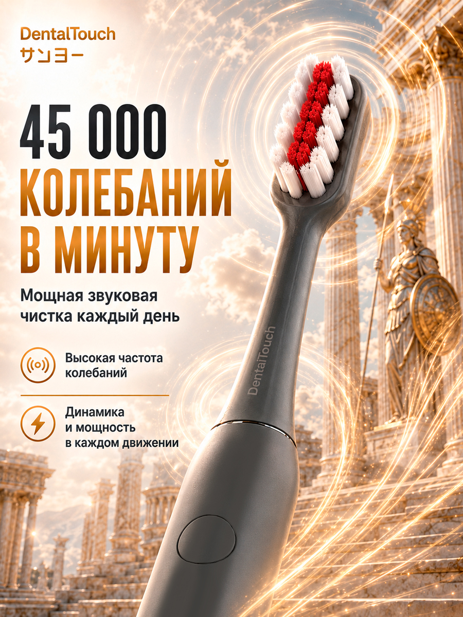 Электрическая зубная щетка ТМ “DentalTouch”, серая