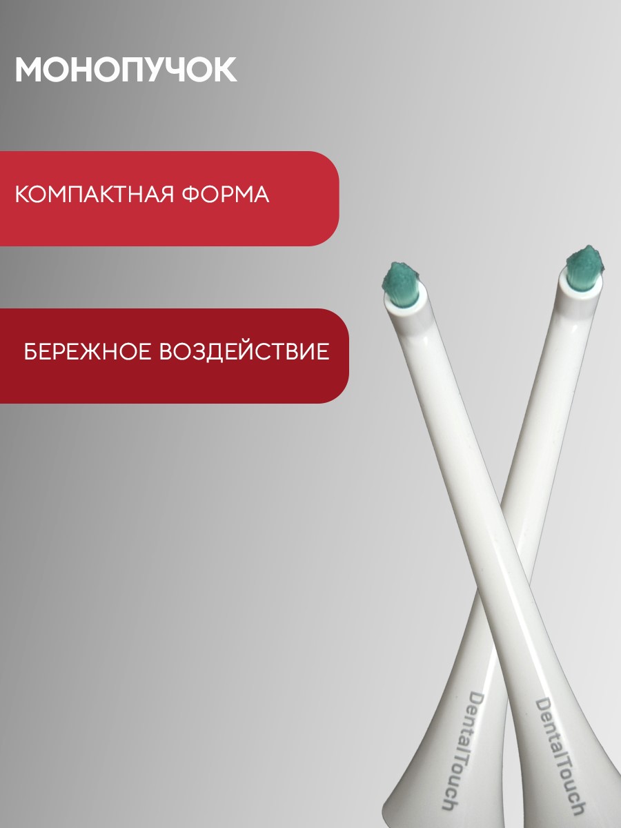 Сменные насадки ТМ «DentalTouch». Для электрической зубной щетки DT-B007, DT-B013, 2 шт. Монопучковые. Белые.