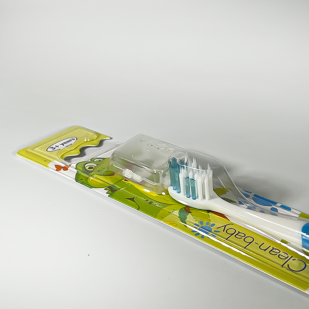 Clean- baby - Щетка зубная детская (от 3х лет) , крокодил (голубая)