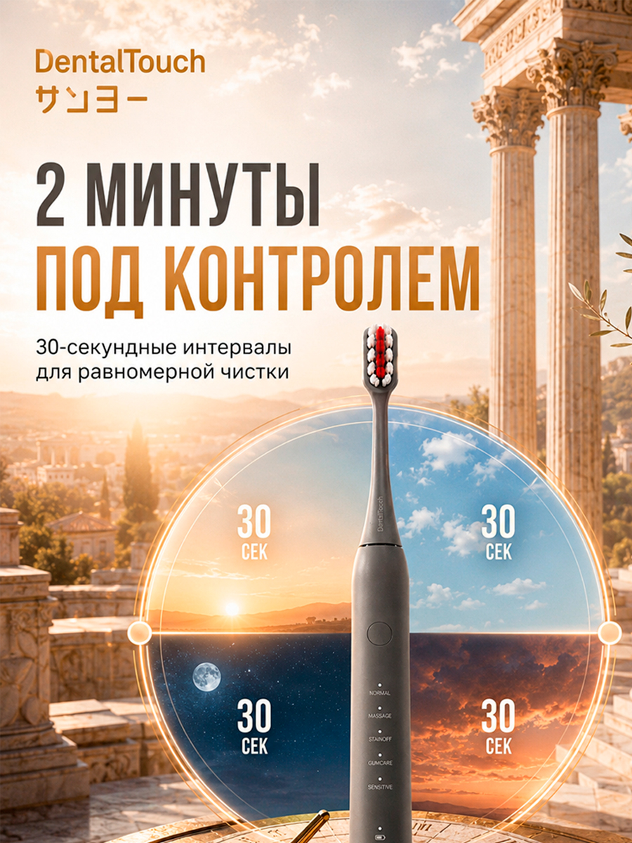 Электрическая зубная щетка ТМ “DentalTouch”, серая