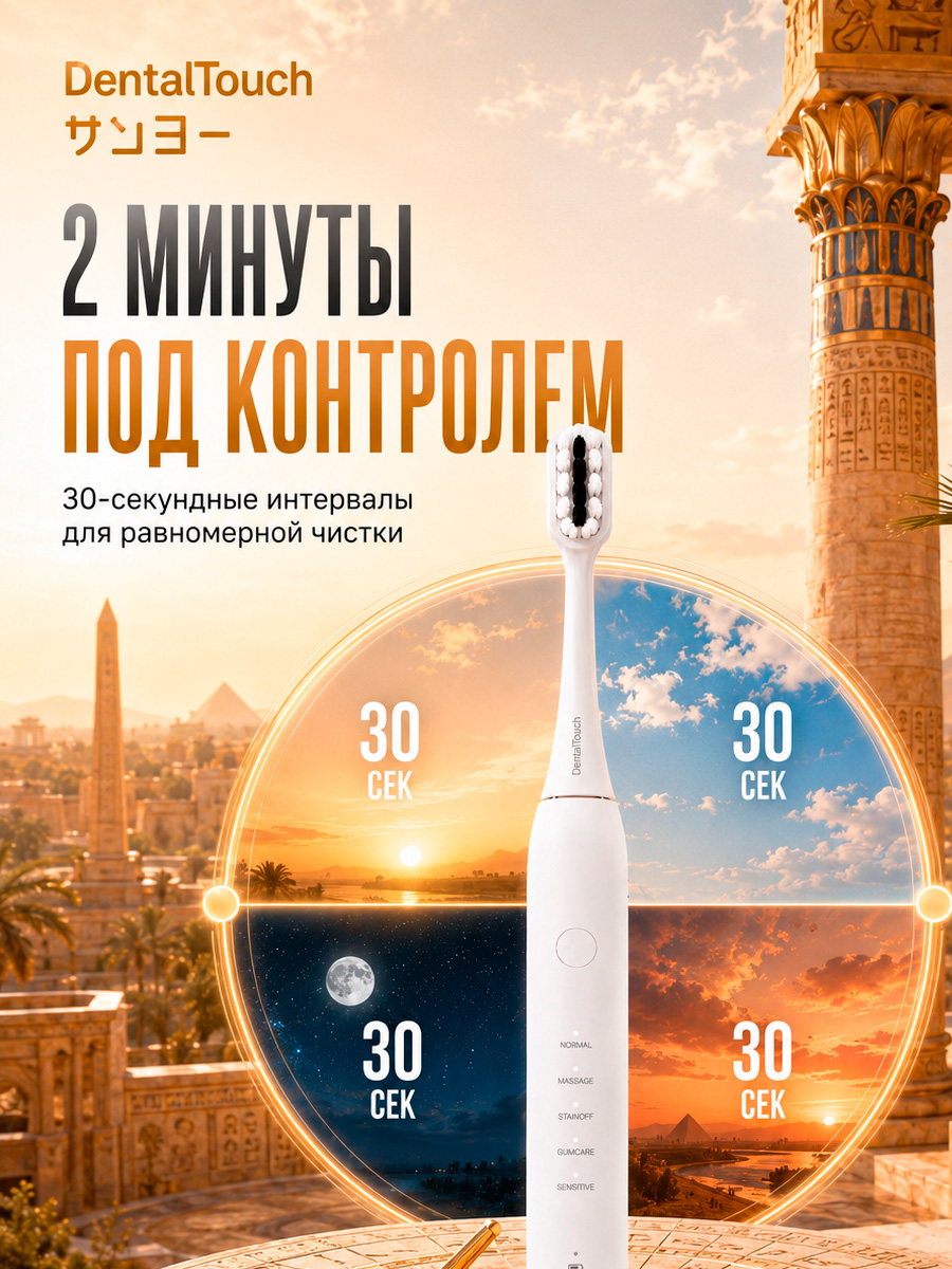 Электрическая зубная щетка ТМ “DentalTouch”, белая