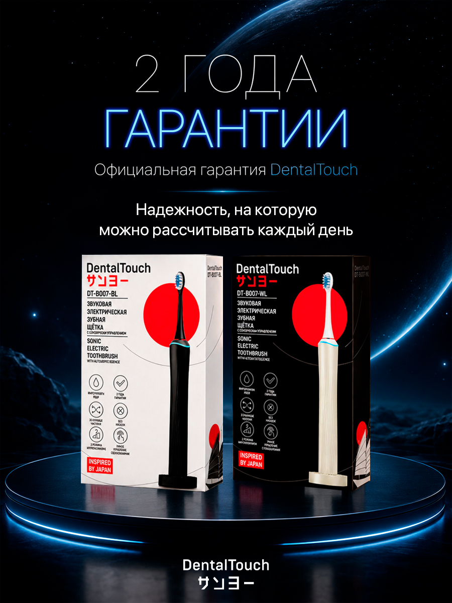 Электрическая зубная щетка ТМ “DentalTouch” с сенсорным управлением, черная