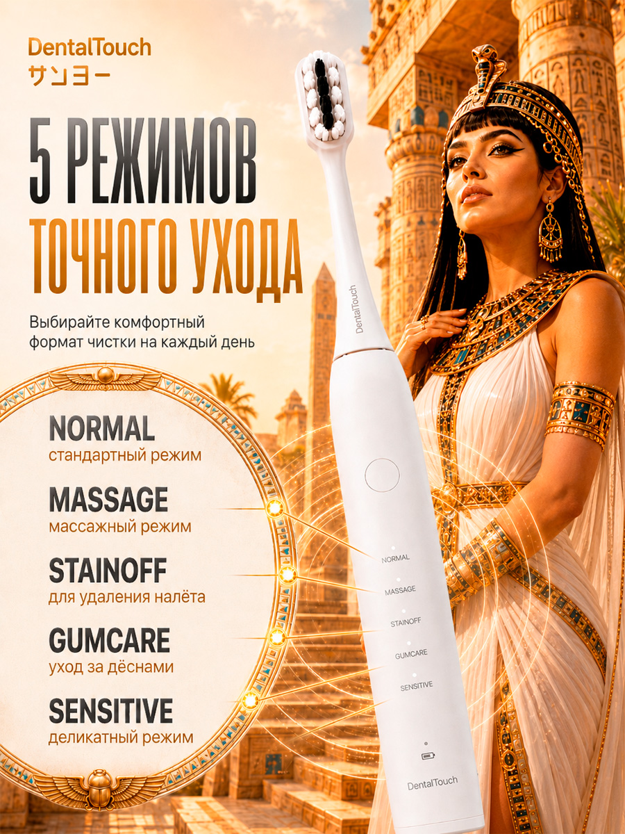 Электрическая зубная щетка ТМ “DentalTouch”, белая
