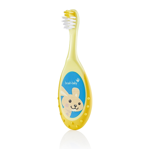 NEW Brush Baby - Щетка зубная детская (0 - 3 лет) FlossBrush (желтая)